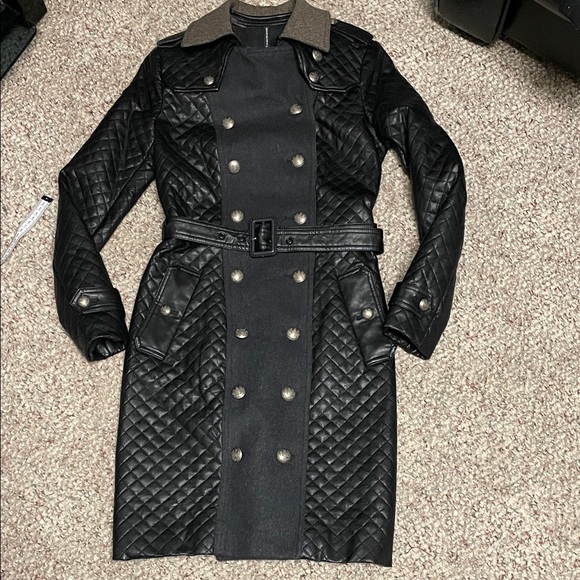 Walter Baker Jackets & Blazers - W118 Walter baker Quilted military look Black/grey Double-Breasted Women's Coat